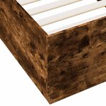 vidaXL Cadre de lit chêne fumé 100x200 cm bois d'ingénierie