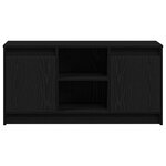 vidaXL Meuble TV avec lumières LED  en chêne noir  dimensions 100x34x50 cm  fait en bois d'ingénierie.