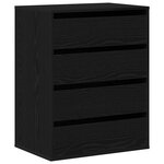 vidaXL Armoire à tiroirs Noir 60 x 41 x 76 cm Bois d'ingénierie
