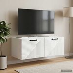 vidaXL Meuble TV mural Montage mural Blanc brillant 78 5 x 41 x 30 cm