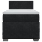 vidaXL Sommier à lattes de lit avec matelas Noir 90x200 cm Velours