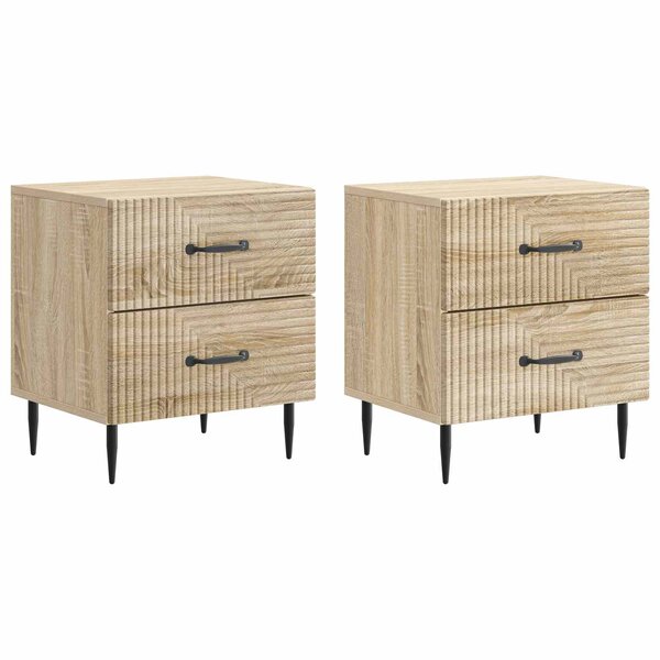 vidaXL Cabinet de chevet 2 Pièces Chêne Sonoma 43 x 34 5 x 47 5 cm