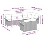 vidaXL Ensemble de canapé de jardin 9 Pièces Gris Poly rotin