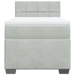vidaXL Sommier à lattes de lit et matelas Gris clair 90x190 cm Velours