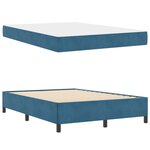 vidaXL Cadre de lit avec matelas Bleu foncé 140 x 200 cm tissu