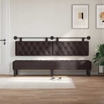 vidaXL Tête de lit suspendue Avec lumière LED Marron foncé Tissu