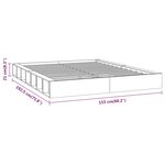 vidaXL Cadre de lit sans matelas gris 135x190 cm bois massif