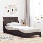 vidaXL Cadre de lit sans matelas Hanko marron foncé 90x190 cm tissu