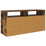 vidaXL Basboard avec tiroir Chêne fumé 87 x 27 5 x 43 cm