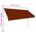 vidaXL Auvent manuel rétractable 300 cm Orange et marron