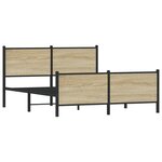 vidaXL Cadre de lit en métal sans matelas chêne sonoma 160x200 cm