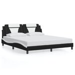 vidaXL Cadre de lit sans matelas noir et blanc 180x200 cm similicuir