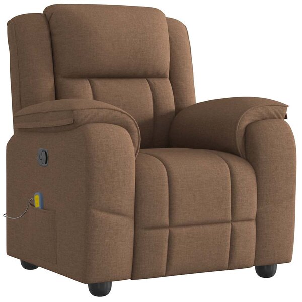 vidaXL Fauteuil de massage inclinable Marron Tissu