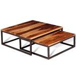 vidaXL Ensemble de table basse gigogne 2 Pièces Bois massif
