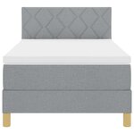vidaXL Lit à ressorts avec coussin Gris clair 90 x 190 cm tissu