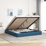 vidaXL Cadre de lit ottoman sans matelas bleu foncé 200x200 cm velours