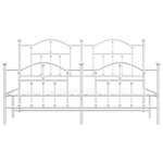 vidaXL Cadre de lit métal sans matelas et pied de lit blanc 160x200 cm