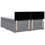 vidaXL Sommier à lattes de lit avec matelas Gris clair 180x200cm Tissu