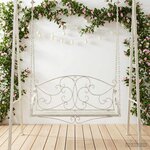 vidaXL Banc Balançoire Acier 110 x 52 5 x 47 cm Blanc antique