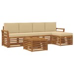 vidaXL Ensemble de canapés d'extérieur 6 Pièces Naturel et Beige