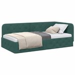 vidaXL Cadre de lit d'angle Vert foncé 90 x 200 cm Velours