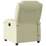 vidaXL Fauteuil de massage inclinable crème cuir véritable