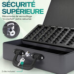 ACROPAQ Caisse monnaie Professionnelle XL 36x27x11cm- Coffret Monnaie Acier- Monnayeur  2 clés Compartiments monnaie-Poignée Robuste