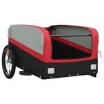 vidaXL Remorque de vélo noir et rouge 45 kg fer