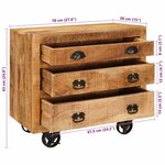 vidaXL Meuble d'appoint Marron 70 x 38 x 63 cm bois de manguier massif