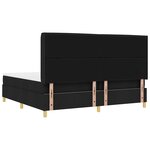 vidaXL Lit à ressorts avec matelas Noir 200 x 200 cm tissu