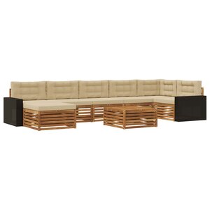 vidaXL Ensemble de canapés d'extérieur 8 pc Naturel et Beige
