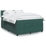 vidaXL Sommier à lattes de lit et matelas Vert foncé 140x190cm Velours
