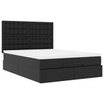 VidaXL Cadre de lit ottoman avec matelas noir 140x190 cm similicuir