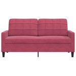 vidaXL Canapé à 2 places Rouge bordeaux 140 cm Velours