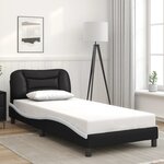 vidaXL Cadre de lit avec lumières LED noir blanc 80x200 cm similicuir