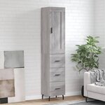 vidaXL Buffet haut Sonoma gris 34 5x34x180 cm Bois d'ingénierie