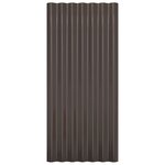 vidaXL Panneaux de toiture 36 Pièces Acier enduit de poudre Brun 80x36 cm