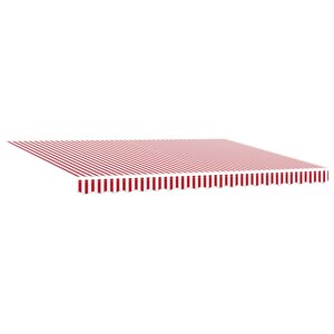 vidaXL Auvent rétractable manuel avec LED rayé rouge et blanc 450x300 cm