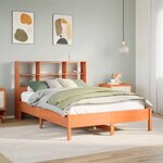 vidaXL Lit bibliothèque sans matelas cire marron 140x190 cm pin massif