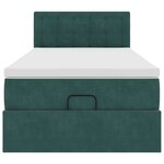 vidaXL Cadre de lit ottoman avec matelas vert foncé 90x200 cm velours