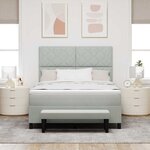 vidaXL Lit à ressort avec matelas & banc gris clair 160x200 cm velours