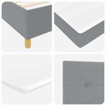 vidaXL Lit à ressorts avec matelas Gris clair 200 x 200 cm tissu