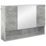 vidaXL Armoire Miroir de Salle de Bain Gris béton 80 x 17 x 55 cm