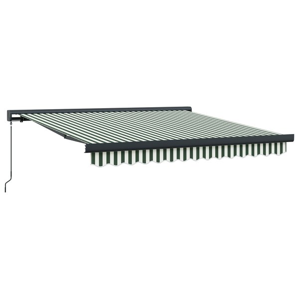 vidaXL Auvent Rétractable Manuel Vert et Blanc 350x250 cm