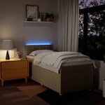 vidaXL Sommier à lattes de lit avec matelas Crème 90x200 cm Tissu