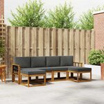 vidaXL Ensemble de canapés d'extérieur 6 pc Naturel et Anthracite