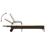 vidaXL Chaises longues avec coussins lot de 2 marron résine tressée