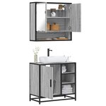 vidaXL Ensemble de meubles de salle de bain 2 Pièces Sonoma gris