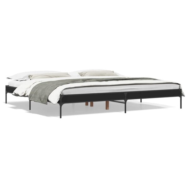 vidaXL Cadre de lit sans matelas noir 200x200 cm