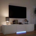 vidaXL Meuble TV avec LED Blanc 165 x 34 x 40 cm Bois d’ingénierie